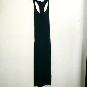 Black racer-back Midi Dress